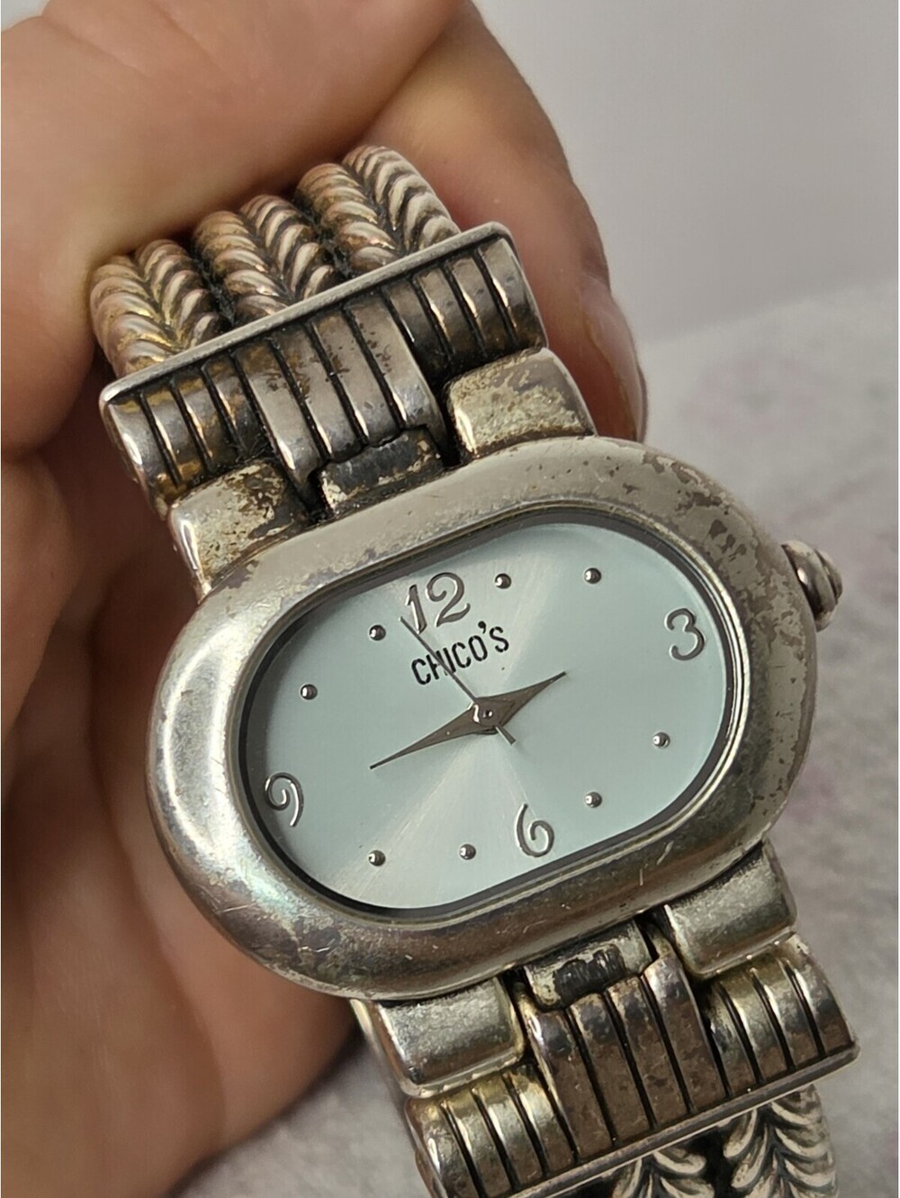 Chico's CH-706 Women's Quartz Watch Silver Dial Stainless Bracelet Needs Battery